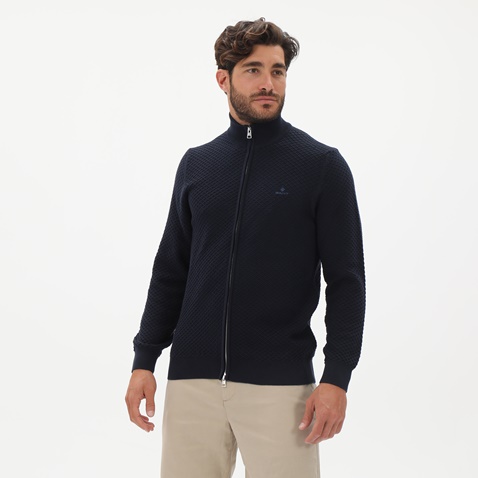GANT-Ανδρική ζακέτα GANT 8030118 Cotton Texture μπλε