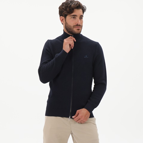 GANT-Ανδρική ζακέτα GANT 8030118 Cotton Texture μπλε