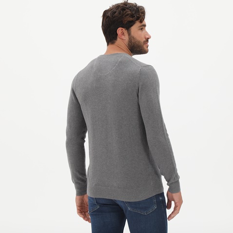 GANT-Ανδρική βαμβακερή πλεκτή μπλούζα GANT 8030521 Pique γκρι