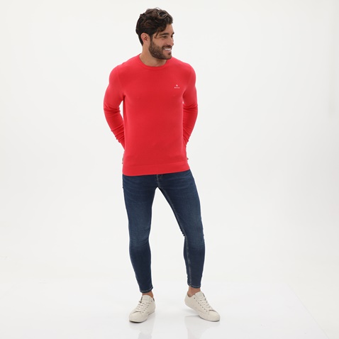 GANT-Ανδρική βαμβακερή πλεκτή μπλούζα GANT 8030521 Pique ροζ