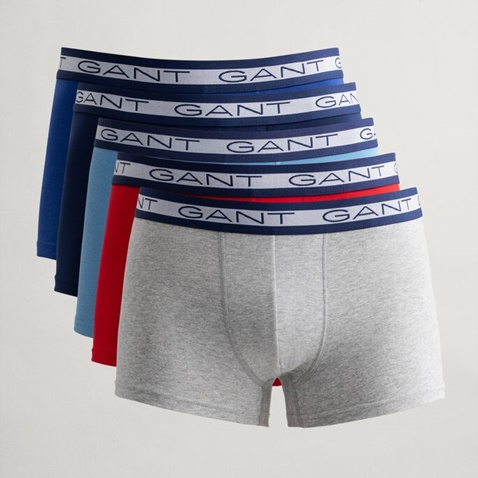 GANT-Ανδρικά εσώρουχα boxer σετ των 5 GANT 902035553 γκρι μπλε