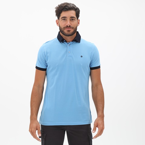 DORS-Ανδρική polo μπλούζα DORS 1132003.C03 γαλάζια