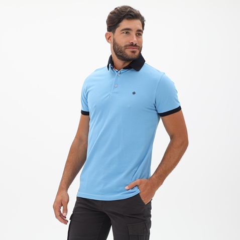 DORS-Ανδρική polo μπλούζα DORS 1132003.C03 γαλάζια