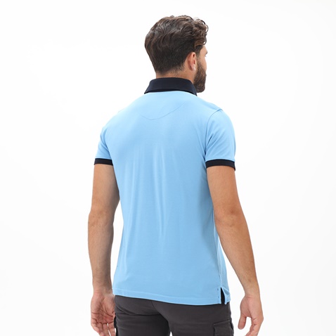 DORS-Ανδρική polo μπλούζα DORS 1132003.C03 γαλάζια