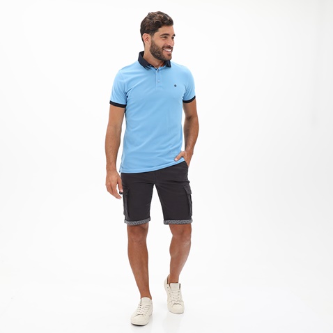 DORS-Ανδρική polo μπλούζα DORS 1132003.C03 γαλάζια