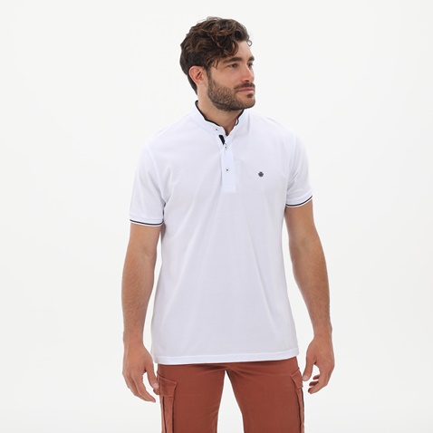 DORS-Ανδρική polo μπλούζα DORS 1132004.C01 λευκή