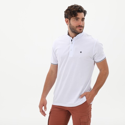DORS-Ανδρική polo μπλούζα DORS 1132004.C01 λευκή