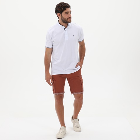 DORS-Ανδρική polo μπλούζα DORS 1132004.C01 λευκή