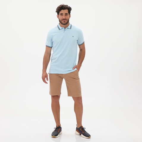 DORS-Ανδρική polo μπλούζα DORS 1132007.C05 γαλάζια