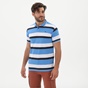 DORS-Ανδρική polo μπλούζα DORS 1132009.C02 μπλε λευκή ριγέ