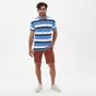 DORS-Ανδρική polo μπλούζα DORS 1132009.C02 μπλε λευκή ριγέ