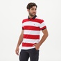 DORS-Ανδρική polo μπλούζα DORS 1132010.C01 κόκκινο λευκό ριγέ
