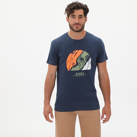 DORS-Ανδρικό t-shirt DORS 1132026.C02 μπλε