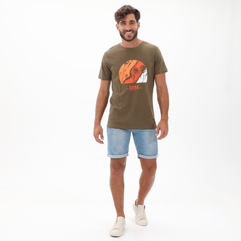 DORS-Ανδρικό t-shirt DORS 1132026.C03 χακί