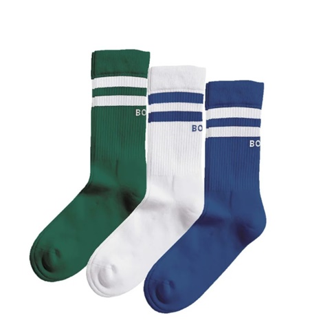 BJORN BORG-3Σετ από 3 ζευγάρια ψηλές κάλτσες BJORN BORG 201-10001757-MP001 λευκές μπλε πράσινες