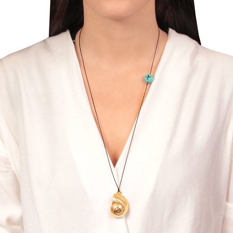 JEWELTUDE-Γυναικείο μακρύ κολιέ JEWELTUDE 8238 από κορδόνι και ορείχαλκο
