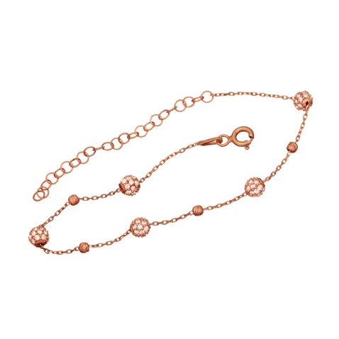 JEWELTUDE-Γυναικείο ασημένιο βραχιόλι JEWELTUDE 15755 ροζ επιχρυσωμένο