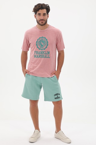 FRANKLIN & MARSHALL-Ανδρικό t-shirt FRANKLIN & MARSHALL JM3017.000.1013G36 ροζ