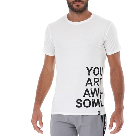 BATTERY-Ανδρικό t-shirt BATTERY 21K903591 BTR017 SINGLE λευκό