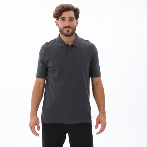 BODYTALK-Ανδρική polo μπλούζα BODYTALK 1221-954128 ανθρακί