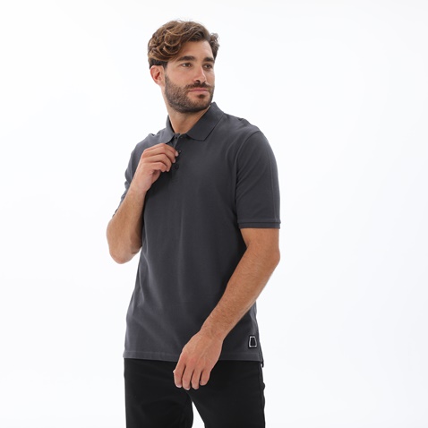 BODYTALK-Ανδρική polo μπλούζα BODYTALK 1221-954128 ανθρακί