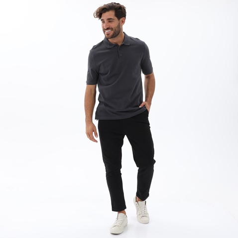 BODYTALK-Ανδρική polo μπλούζα BODYTALK 1221-954128 ανθρακί
