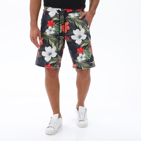 BODYTALK-Ανδρική αθλητική βερμούδα BODYTALK 1221-953204 μαύρη flloral
