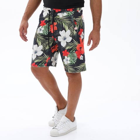 BODYTALK-Ανδρική αθλητική βερμούδα BODYTALK 1221-953204 μαύρη flloral