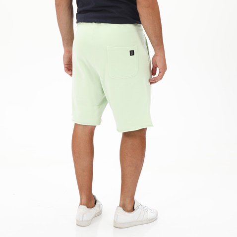 DIRTY LAUNDRY-Ανδρική sport βερμούδα DIRTY LAUNDRY DLMSB000016 LOOSE KNIT RAW EDGE πράσινη