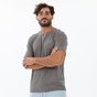 DIRTY LAUNDRY-Ανδρικό t-shirt DIRTY LAUNDRY DLMT000021 ORGANIC MODAL RAGLAN OPEN STIT γκρι