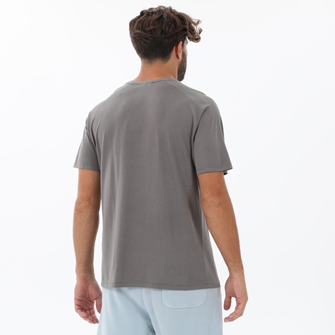 DIRTY LAUNDRY-Ανδρικό t-shirt DIRTY LAUNDRY DLMT000021 ORGANIC MODAL RAGLAN OPEN STIT γκρι
