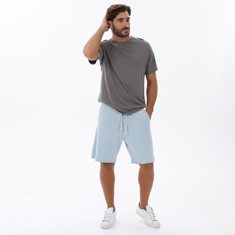 DIRTY LAUNDRY-Ανδρικό t-shirt DIRTY LAUNDRY DLMT000021 ORGANIC MODAL RAGLAN OPEN STIT γκρι