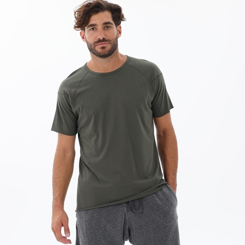 DIRTY LAUNDRY-Ανδρικό t-shirt DIRTY LAUNDRY DLMT000021 ORGANIC MODAL RAGLAN OPEN STIT