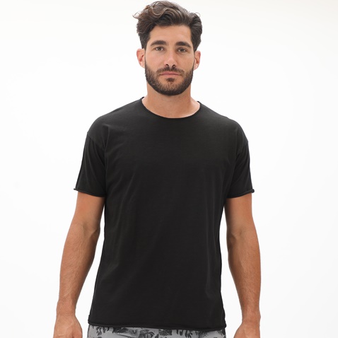DIRTY LAUNDRY-Ανδρικό t-shirt DIRTY LAUNDRY DLMT000069 SLUB JERSEY RELAXED μαύρο