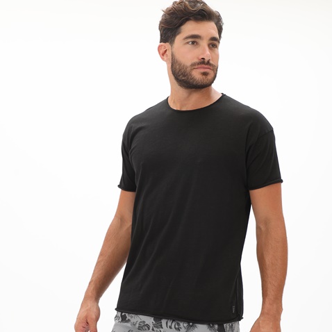 DIRTY LAUNDRY-Ανδρικό t-shirt DIRTY LAUNDRY DLMT000069 SLUB JERSEY RELAXED μαύρο