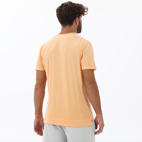 DIRTY LAUNDRY-Ανδρική μπλούζα DIRTY LAUNDRY DLMT000129 STEPPED HEM SLUB TEE πορτοκαλί 