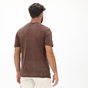 DIRTY LAUNDRY-Ανδρική λινή μπλούζα DIRTY LAUNDRY DLMT000262 PURE LINEN OPEN STICHES καφέ