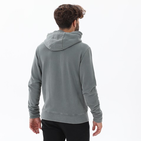 DIRTY LAUNDRY-Ανδρική φούτερ ζακέτα DIRTY LAUNDRY DLMF000040 ACID RAW-EDGE OVERSIZED FZIP γκρι