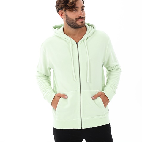 DIRTY LAUNDRY-Ανδρική φούτερ ζακέτα DIRTY LAUNDRY DLMF000069 LOOSE KNIT FULLZIP πράσινη