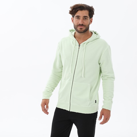 DIRTY LAUNDRY-Ανδρική φούτερ ζακέτα DIRTY LAUNDRY DLMF000069 LOOSE KNIT FULLZIP πράσινη
