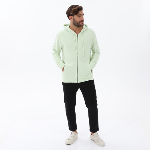 DIRTY LAUNDRY-Ανδρική φούτερ ζακέτα DIRTY LAUNDRY DLMF000069 LOOSE KNIT FULLZIP πράσινη
