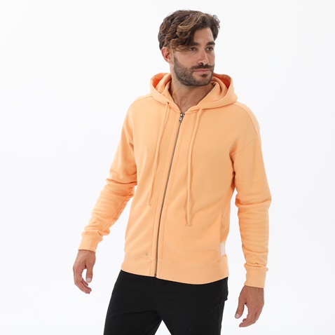 DIRTY LAUNDRY-Ανδρική φούτερ ζακέτα DIRTY LAUNDRY DLMF000078 SPECIAL CUT RAGLAN FZIP πορτοκαλί