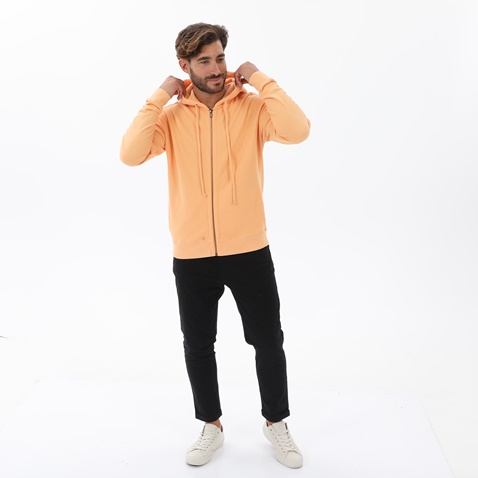 DIRTY LAUNDRY-Ανδρική φούτερ ζακέτα DIRTY LAUNDRY DLMF000078 SPECIAL CUT RAGLAN FZIP πορτοκαλί