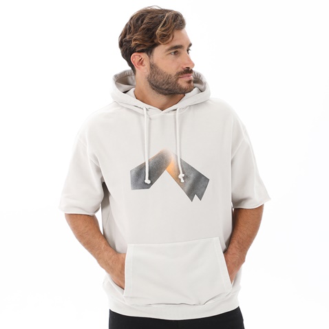 DIRTY LAUNDRY-Ανδρική φούτερ μπλούζα DIRTY LAUNDRY DLMH000050 GRADIENT NOW OVERSIZED HOODIE εκρού