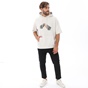 DIRTY LAUNDRY-Ανδρική φούτερ μπλούζα DIRTY LAUNDRY DLMH000050 GRADIENT NOW OVERSIZED HOODIE εκρού