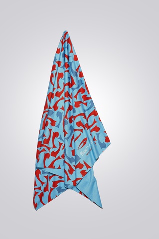 BLUE HUNTER-Πετσέτα παραλίας BLUE HUNTER 22003190300 FISHPACK PATTERN μπλε κόκκινη (100x150cm)