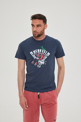 BLUE HUNTER-Ανδρικό t-shirt BLUE HUNTER 23001011505 CHERRY ανθρακί