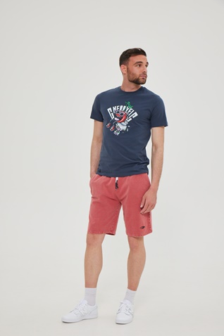 BLUE HUNTER-Ανδρικό t-shirt BLUE HUNTER 23001011505 CHERRY ανθρακί