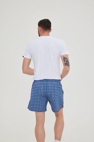 BLUE HUNTER-Ανδρικό σορτς BLUE HUNTER 23002320408 GRANDPA'S μπλε καρό