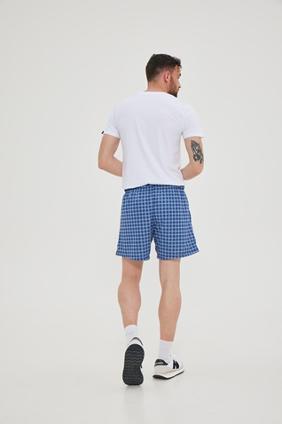 BLUE HUNTER-Ανδρικό σορτς BLUE HUNTER 23002320408 GRANDPA'S μπλε καρό